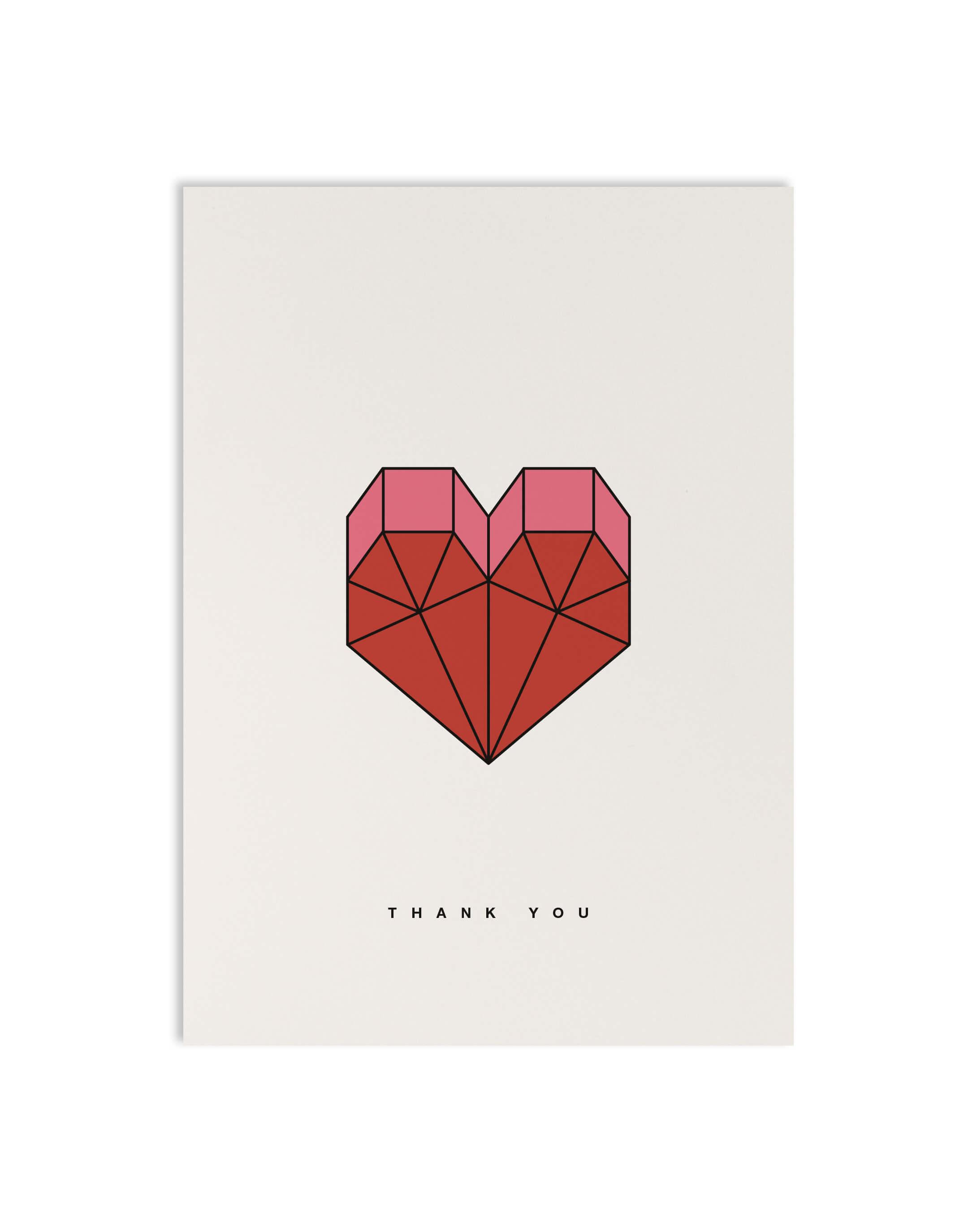 postcard geometric heart by redfries