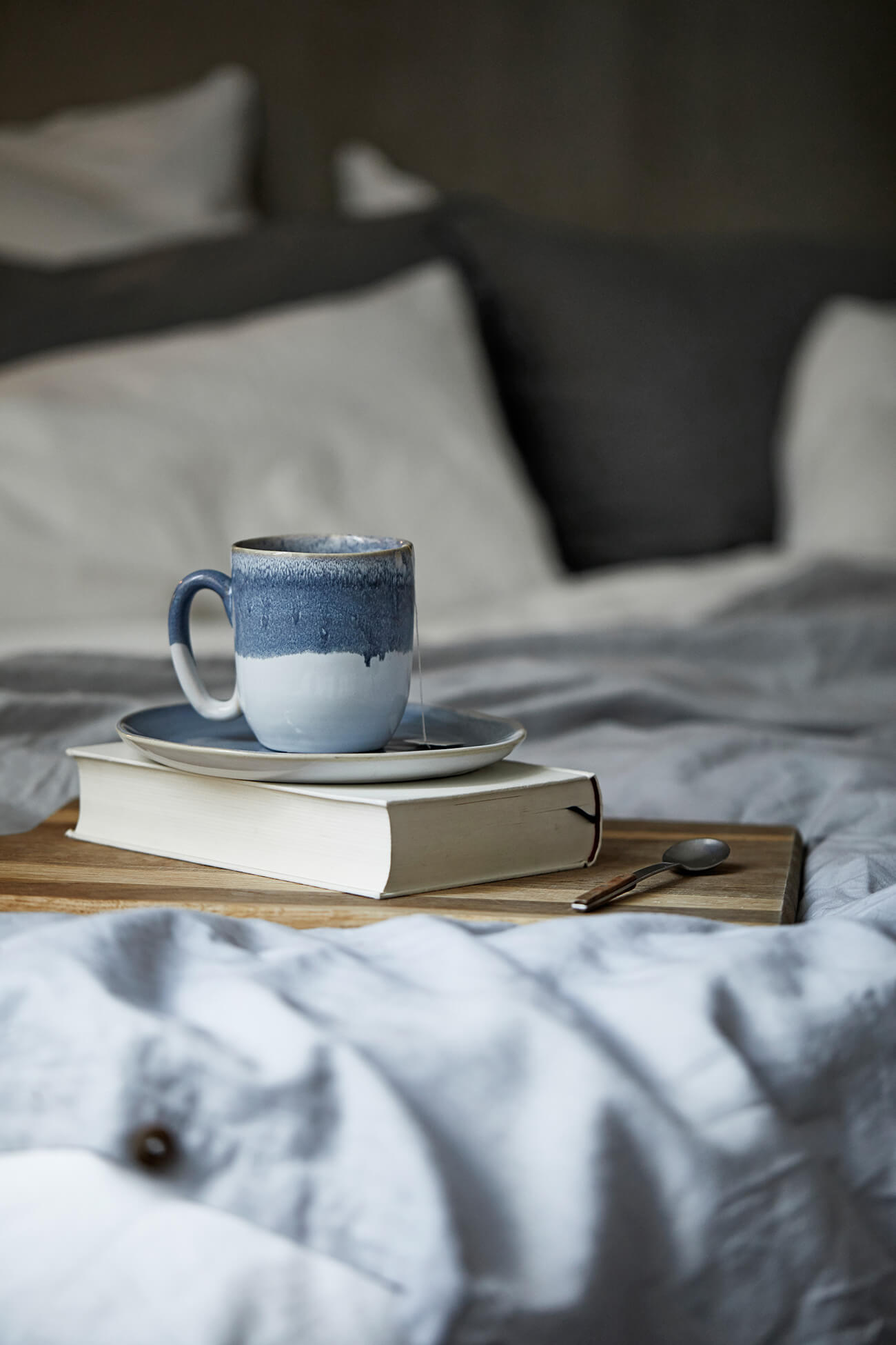 Keramik Teetasse graublau handgefertigt von onomao
