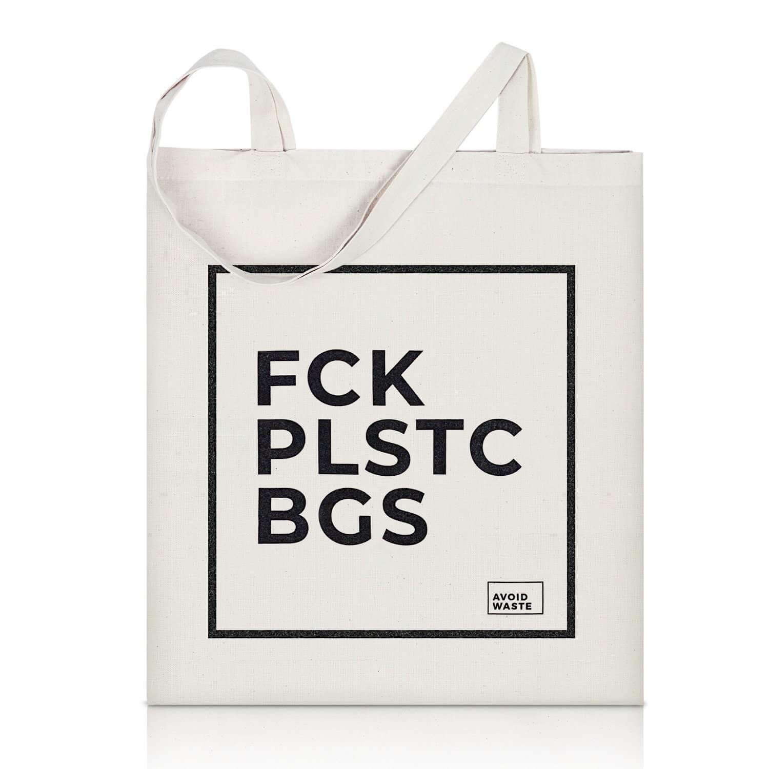 Jutebeutel "FCK PLSTCBGS" von Avoidwaste