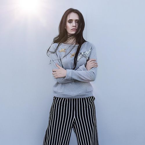 Sweatshirts Birds Gray mit Stripped Star Culotte © NOVA FERNES Sweatshirts Birds Gray mit Stripped Star Culotte von NOVA FERNES