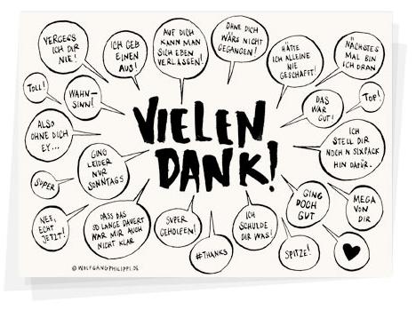 Karte "Vielen Dank" von Wolfgang Philippi