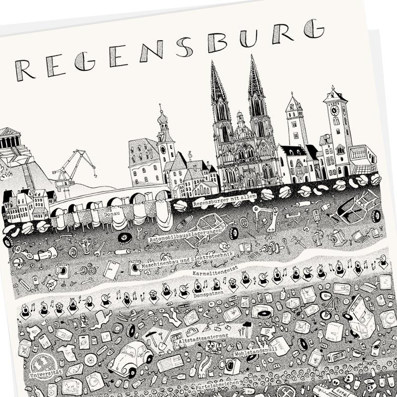 Stadtplakat "Regensburg" von Wolfgang Philippi